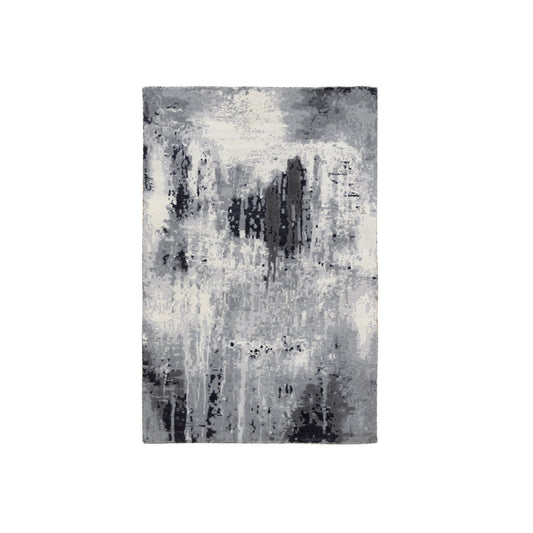 Modern and Contemporary Wool & Silk Hand Knotted Rug Ivory No Border 3.1X5.0 -O063189