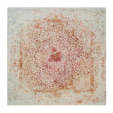 Modern and Contemporary Wool & Silk Hand Knotted Rug Ivory No Border 10.1X10.0 -O063253