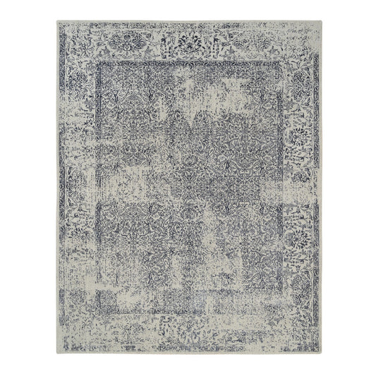 Modern and Contemporary Wool & Art Silk Hand Loomed Rug Grey No Border 8.0X10.1 -O063255