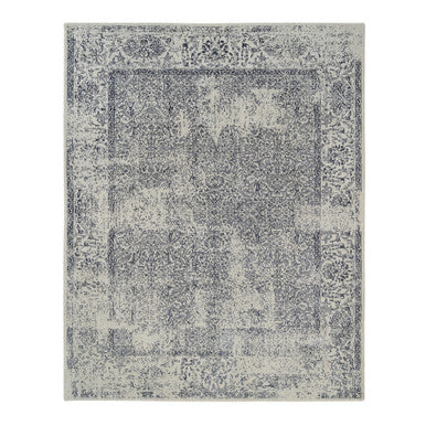Modern and Contemporary Wool & Art Silk Hand Loomed Rug Grey No Border 8.0X10.1 -O063255