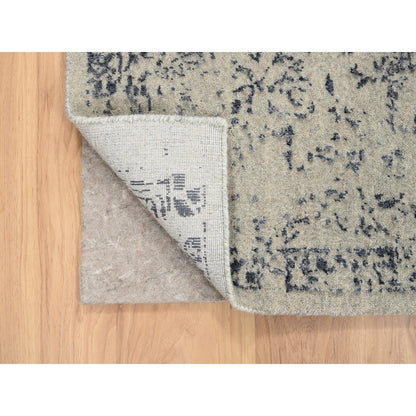 Modern and Contemporary Wool & Art Silk Hand Loomed Rug Grey No Border 8.0X10.1 -O063255