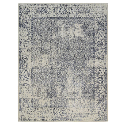 Modern and Contemporary Wool & Art Silk Hand Loomed Rug Grey No Border 9.1X12.0 -O063256