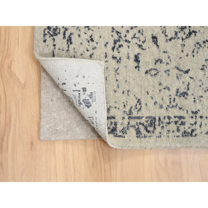 Modern and Contemporary Wool & Art Silk Hand Loomed Rug Grey No Border 9.1X12.0 -O063256