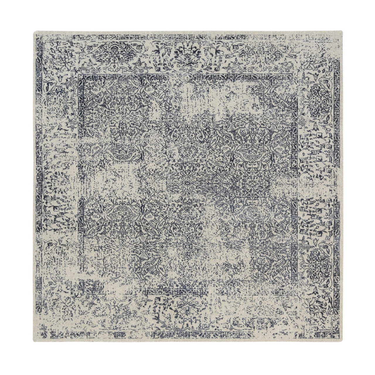 Gray 8'0" x 8'0" Modern and Contemporary & Art Handloom Wool/Silk Rug - Sku: O063257