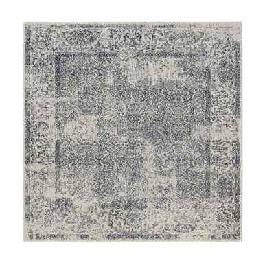 Modern and Contemporary Wool & Art Silk Hand Loomed Rug Grey No Border 8.0X8.0 -O063257