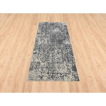 Modern and Contemporary Wool & Art Silk Hand Loomed Rug Grey No Border 2.6X6.0 -O063260