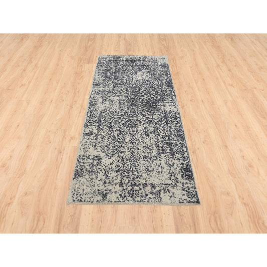 Modern and Contemporary Wool & Art Silk Hand Loomed Rug Grey No Border 2.6X6.0 -O063260