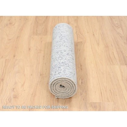 Modern and Contemporary Wool & Art Silk Hand Loomed Rug Grey No Border 2.6X6.0 -O063260