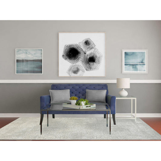 Modern and Contemporary Wool & Art Silk Hand Loomed Rug Beige No Border 6.0X9.2 -O063264