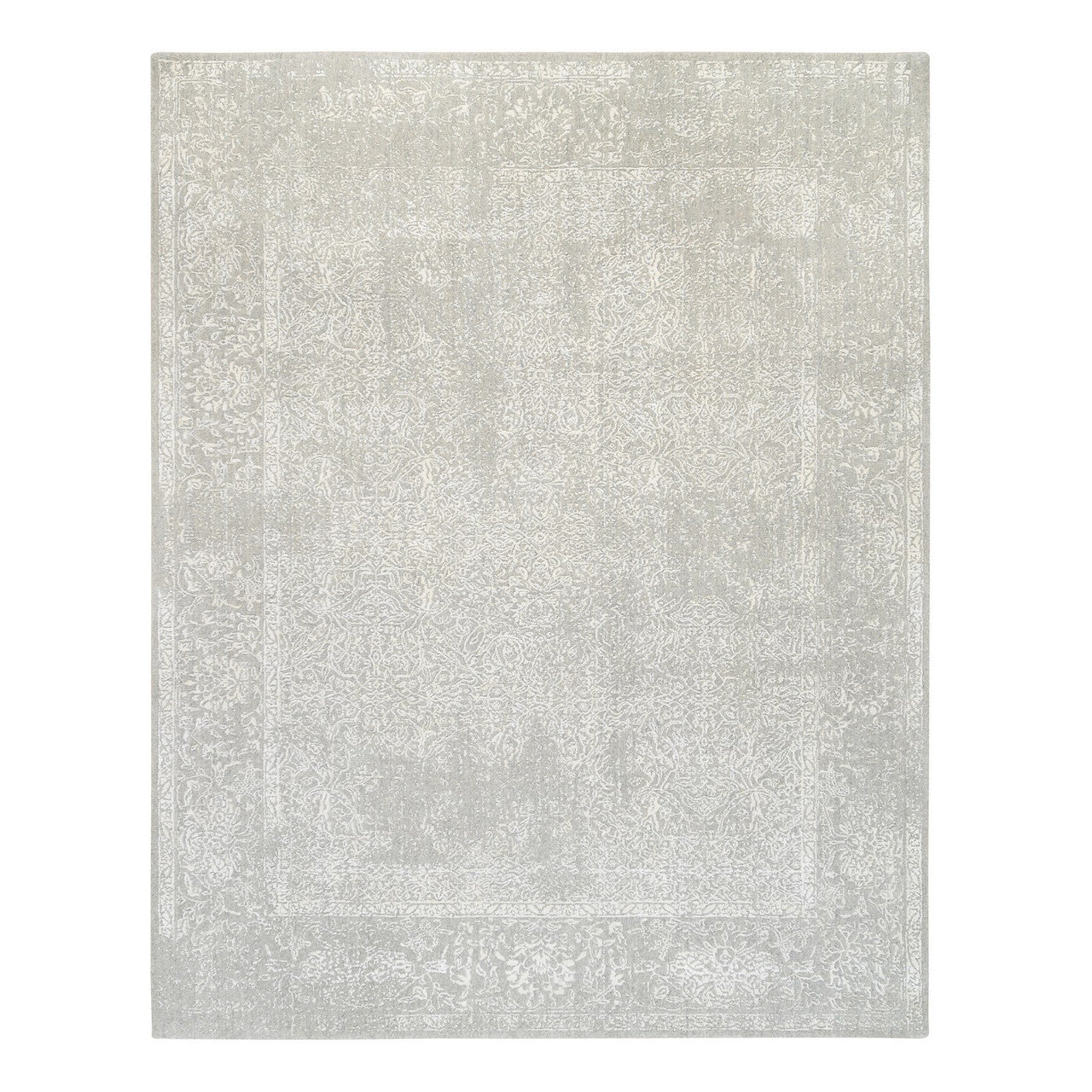 Beige 8'0" x 10'0" Modern and Contemporary & Art Handloom Wool/Silk Rug - Sku: O063267
