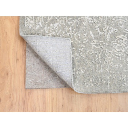 Modern and Contemporary Wool & Art Silk Hand Loomed Rug Beige No Border 8.0X10.0 -O063267