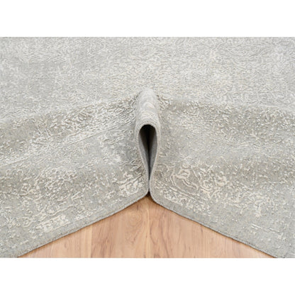 Modern and Contemporary Wool & Art Silk Hand Loomed Rug Beige No Border 8.0X10.0 -O063267