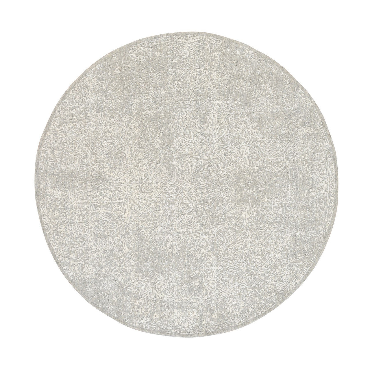 Beige 6'0" x 6'0" Modern and Contemporary & Art Handloom Wool/Silk Rug - Sku: O063270