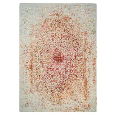 Modern and Contemporary Wool & Silk Hand Knotted Rug Ivory No Border 10.0X14.0 -O063271