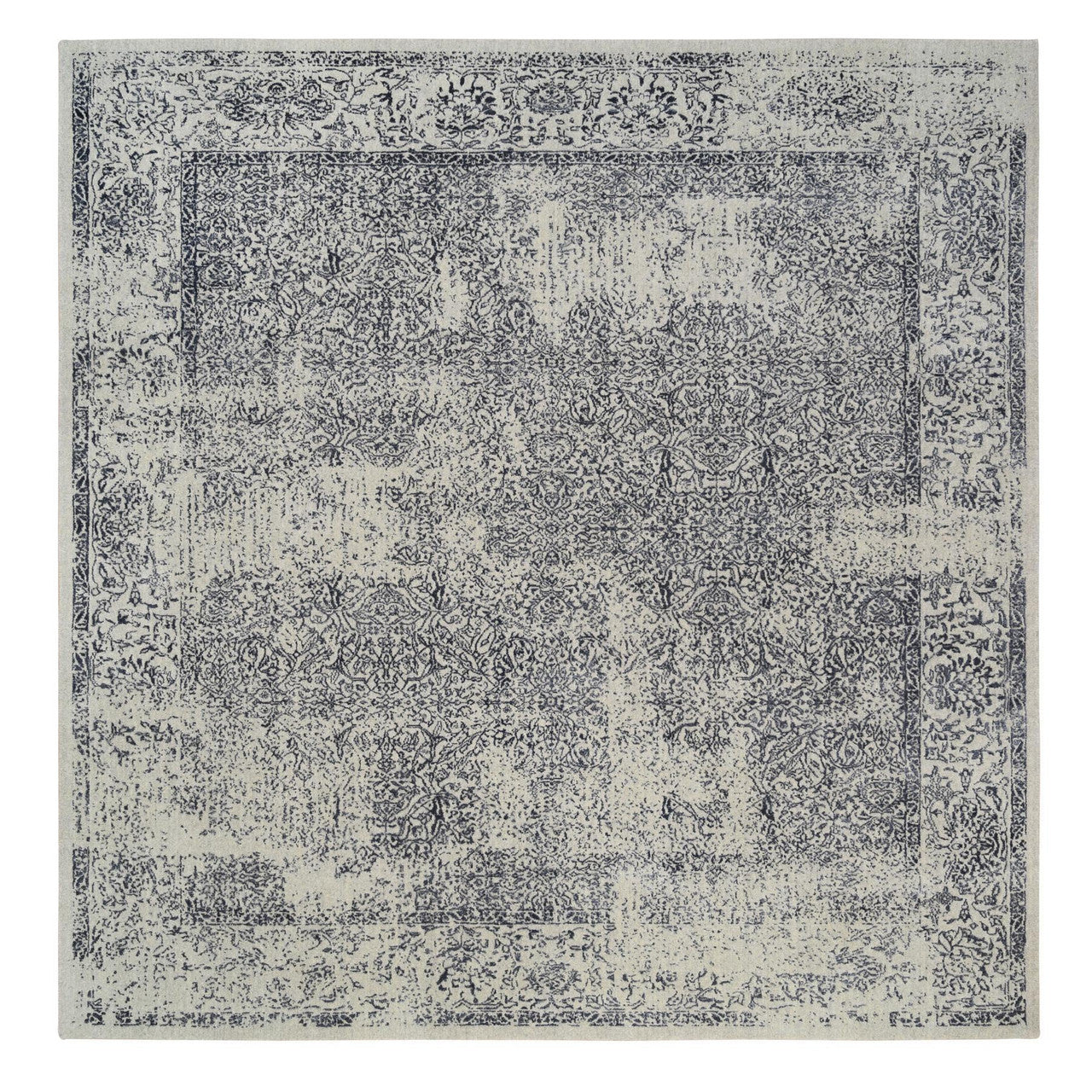 Modern and Contemporary Wool & Art Silk Hand Loomed Rug Grey No Border 10.0X10.1 -O063276