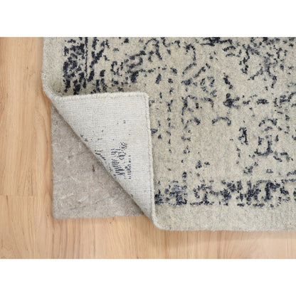 Modern and Contemporary Wool & Art Silk Hand Loomed Rug Grey No Border 10.0X10.1 -O063276