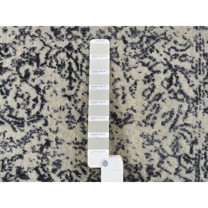 Modern and Contemporary Wool & Art Silk Hand Loomed Rug Grey No Border 2.7X12.2 -O063277
