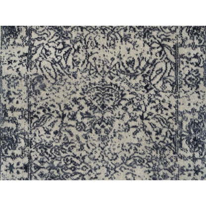 Modern and Contemporary Wool & Art Silk Hand Loomed Rug Grey No Border 2.7X12.2 -O063277