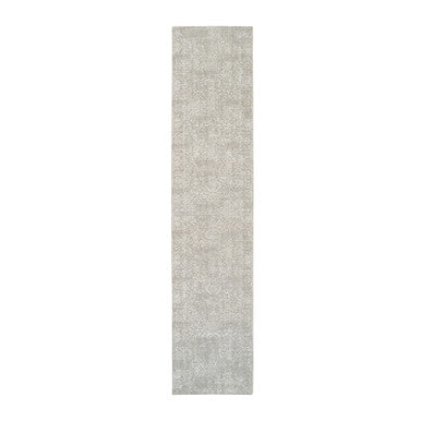 Modern and Contemporary Wool & Art Silk Hand Loomed Rug Beige No Border 2.7X12.0 -O063278