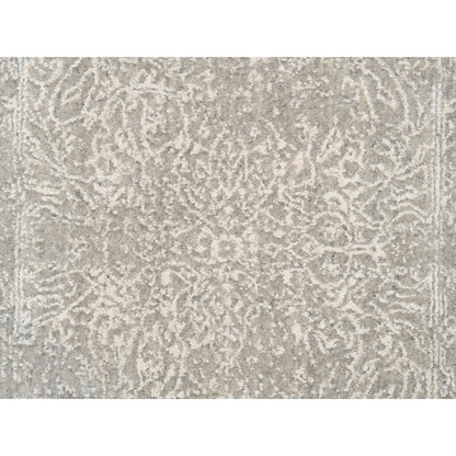 Modern and Contemporary Wool & Art Silk Hand Loomed Rug Beige No Border 2.7X12.0 -O063278