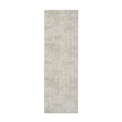Modern and Contemporary Wool & Art Silk Hand Loomed Rug Beige No Border 2.6X8.0 -O063280