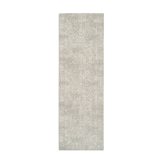Modern and Contemporary Wool & Art Silk Hand Loomed Rug Beige No Border 2.6X8.0 -O063280