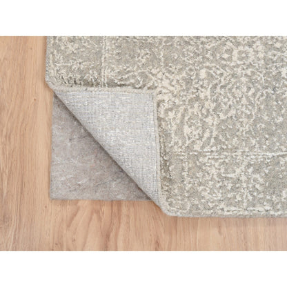Modern and Contemporary Wool & Art Silk Hand Loomed Rug Beige No Border 2.6X8.0 -O063280