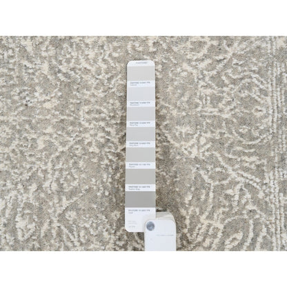 Modern and Contemporary Wool & Art Silk Hand Loomed Rug Beige No Border 2.6X8.0 -O063280