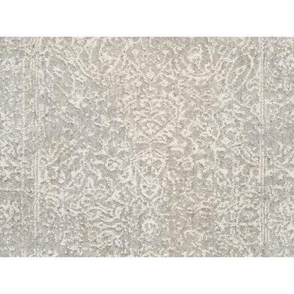 Modern and Contemporary Wool & Art Silk Hand Loomed Rug Beige No Border 2.6X8.0 -O063280