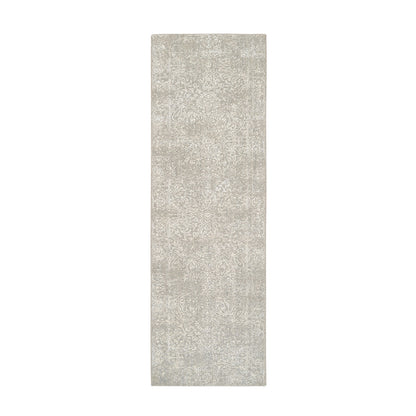 Modern and Contemporary Wool & Art Silk Hand Loomed Rug Beige No Border 2.5X7.10 -O063282