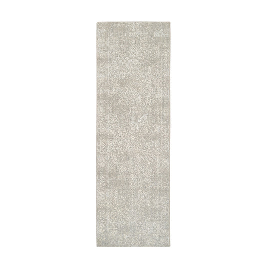 Modern and Contemporary Wool & Art Silk Hand Loomed Rug Beige No Border 2.5X7.10 -O063282