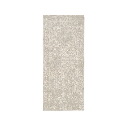 Modern and Contemporary Wool & Art Silk Hand Loomed Rug Beige No Border 2.5X6.0 -O063283