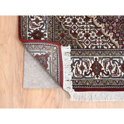 Fine Oriental Wool Hand Knotted Rug Red Ivory 4.1X16.0 -O063290