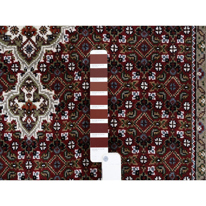 Fine Oriental Wool Hand Knotted Rug Red Ivory 4.1X16.0 -O063290