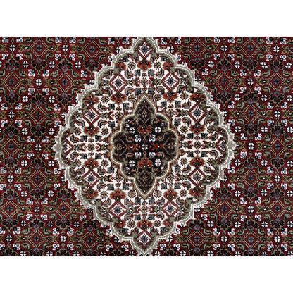 Fine Oriental Wool Hand Knotted Rug Red Ivory 4.1X16.0 -O063290