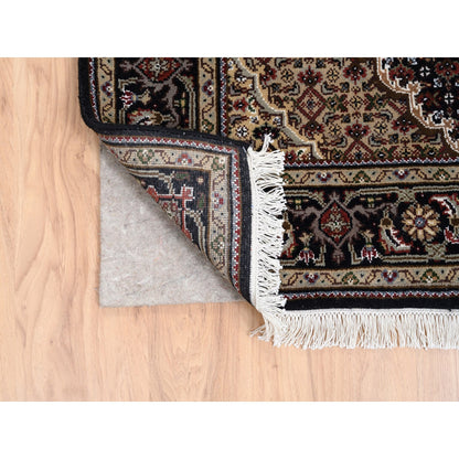 Fine Oriental Wool Hand Knotted Rug Black Black 4.2X20.0 -O063291