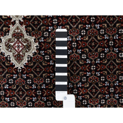 Fine Oriental Wool Hand Knotted Rug Black Black 4.2X20.0 -O063291