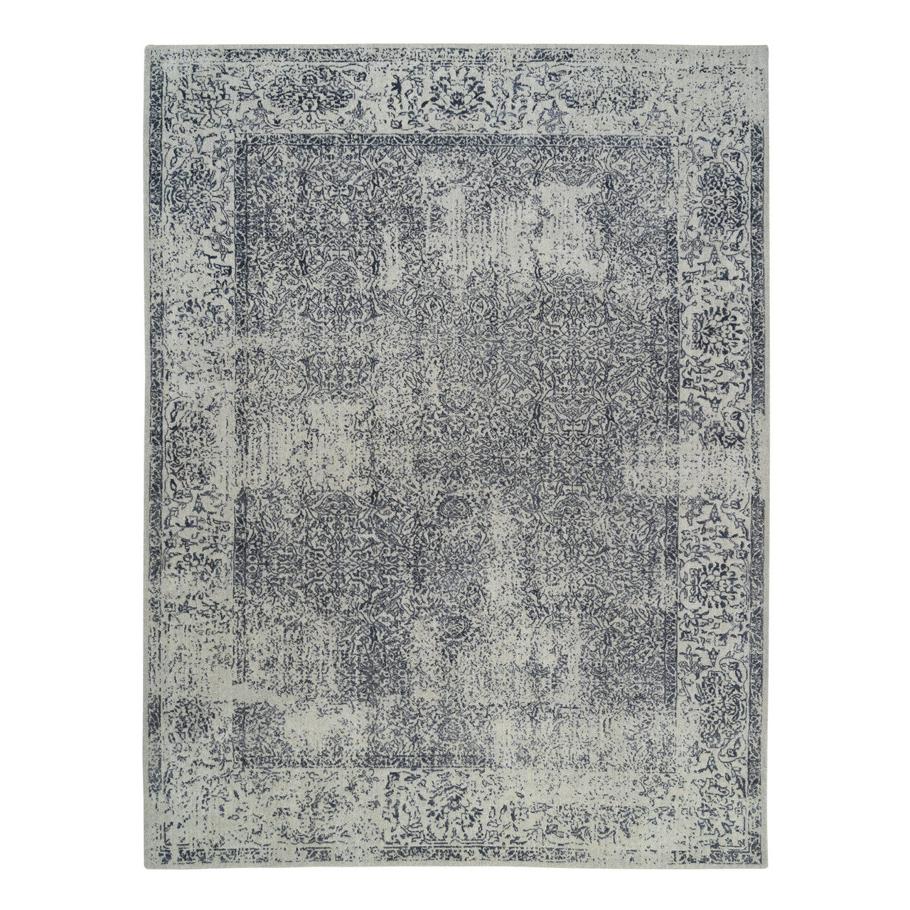 Gray 9'0" x 12'0" Modern and Contemporary & Art Handloom Wool/Silk Rug - Sku: O063297
