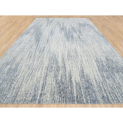 Modern and Contemporary Wool & Art Silk Hand Loomed Rug Grey No Border 12.0X18.0 -O063302
