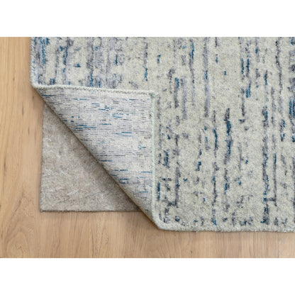 Modern and Contemporary Wool & Art Silk Hand Loomed Rug Grey No Border 12.0X18.0 -O063302