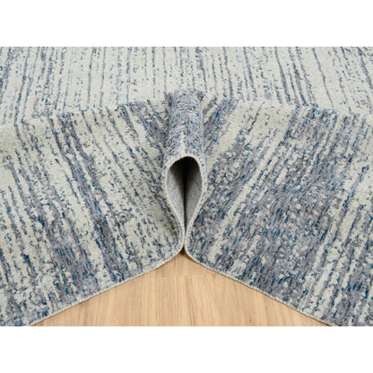 Modern and Contemporary Wool & Art Silk Hand Loomed Rug Grey No Border 12.0X18.0 -O063302