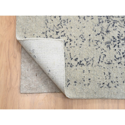 Modern and Contemporary Wool & Art Silk Hand Loomed Rug Grey No Border 12.0X18.2 -O063305