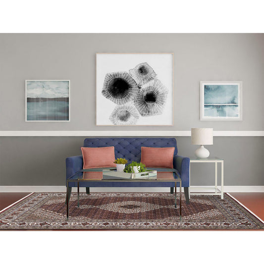 Fine Oriental Wool Hand Knotted Rug Red Ivory 5.9X9.0 -O063318