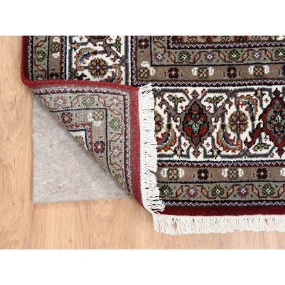 Fine Oriental Wool Hand Knotted Rug Red Ivory 5.9X9.0 -O063318