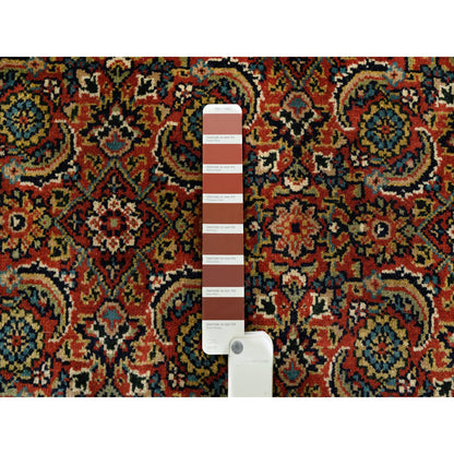 Fine Oriental Wool Hand Knotted Rug Red Midnight Blue 6.1X6.1 -O063319