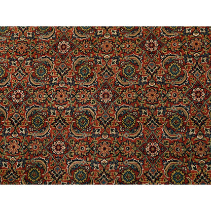 Fine Oriental Wool Hand Knotted Rug Red Midnight Blue 6.1X6.1 -O063319