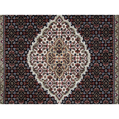 Fine Oriental Wool Hand Knotted Rug Black Black 3.9X12.0 -O063335