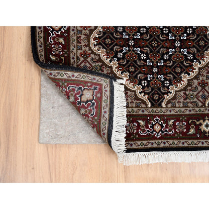 Fine Oriental Wool Hand Knotted Rug Black Red 2.4X16.8 -O063338