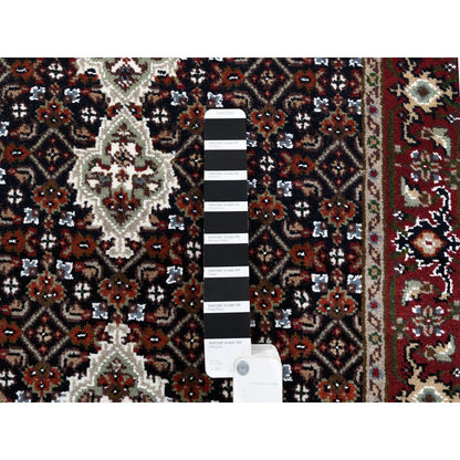 Fine Oriental Wool Hand Knotted Rug Black Red 2.4X16.8 -O063338