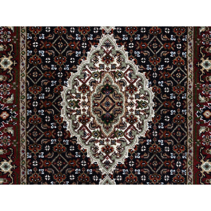 Fine Oriental Wool Hand Knotted Rug Black Red 2.4X16.8 -O063338